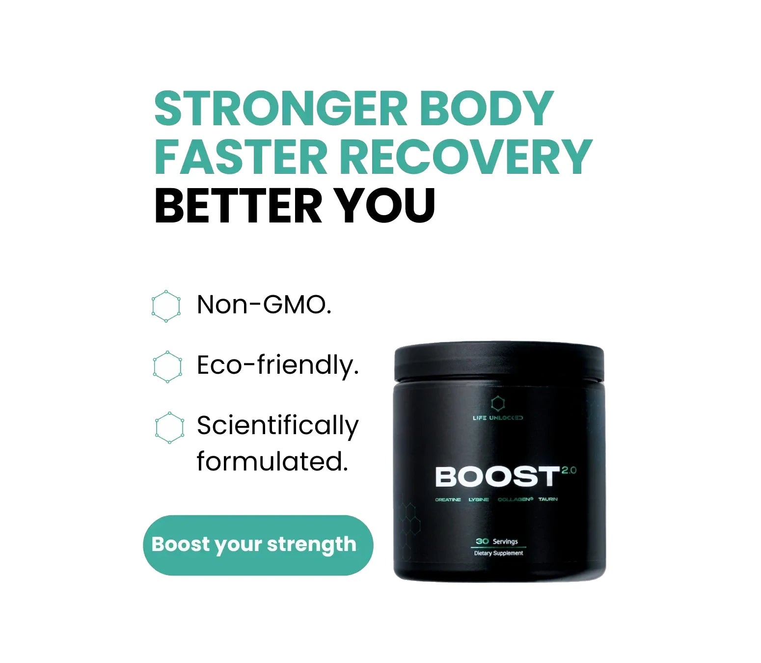 BOOST 2.0 Creatine + Taurin + Lysine + Collagen + B9