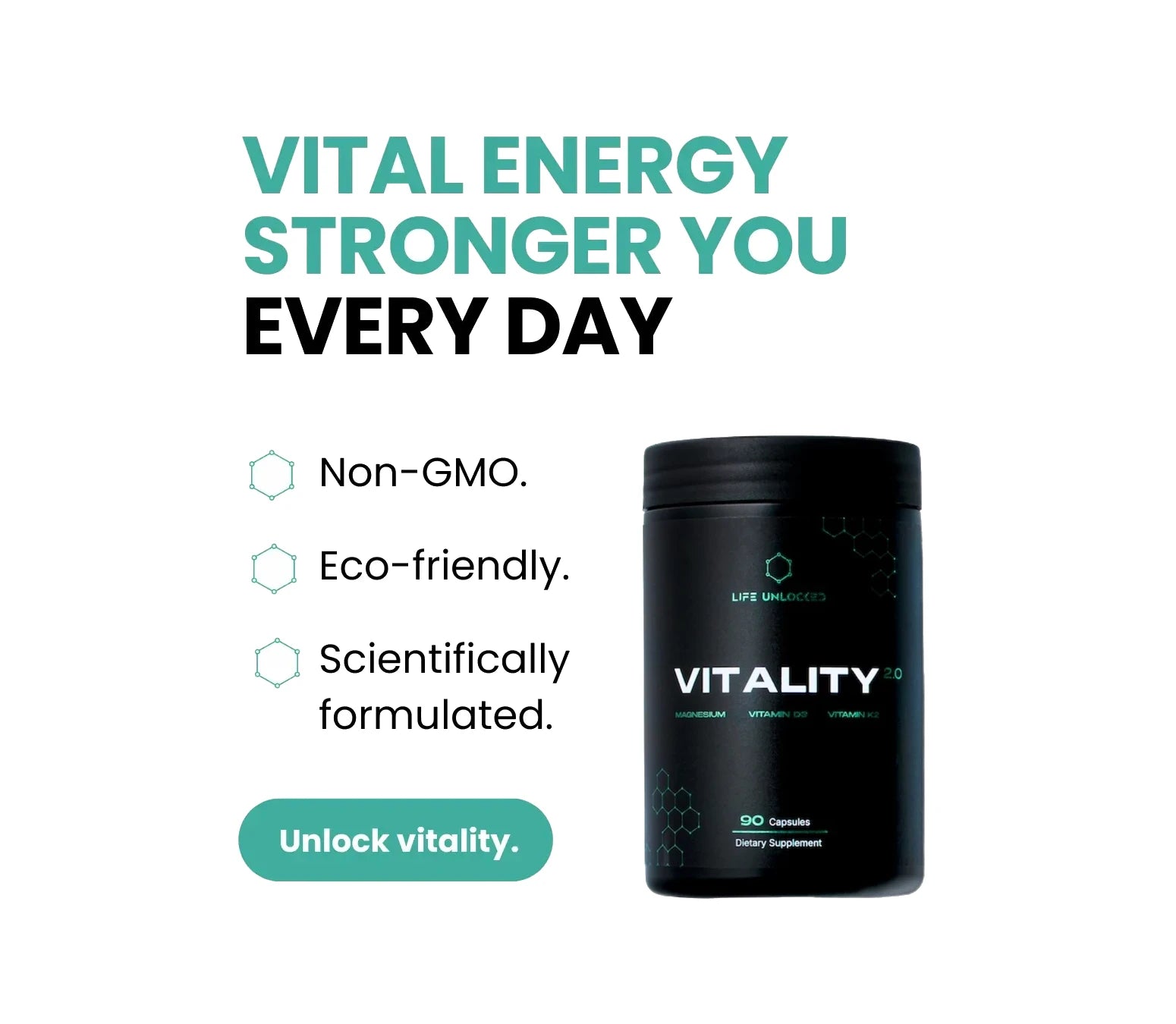 VITALITY 2.0 Magnesium + Vitamin D3 + K2
