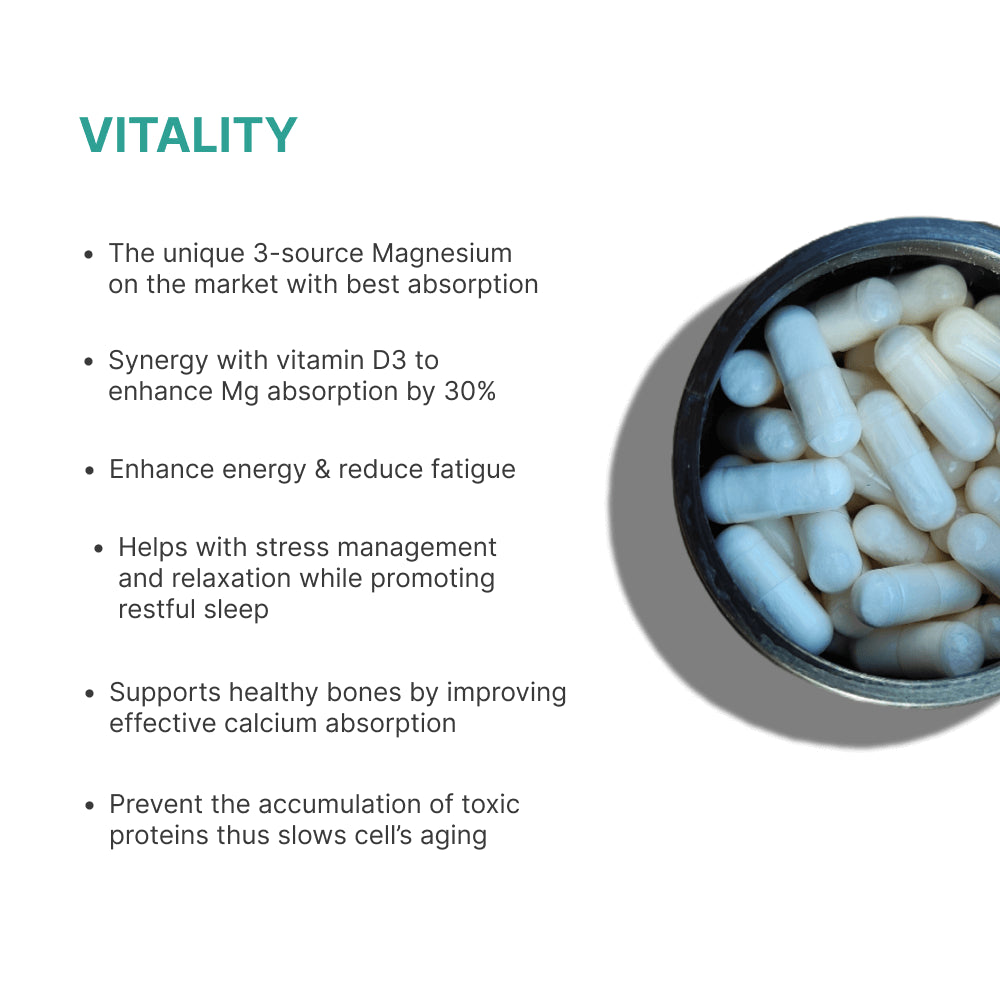 VITALITY 2.0 with Magnesium + Vitamin D3 + K2