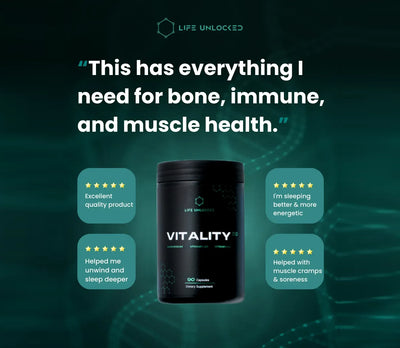 VITALITY 2.0 Magnesium + Vitamin D3 + K2 - LifeUnlocked