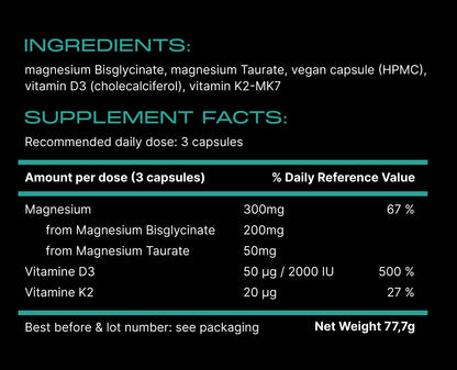 VITALITY 2.0 with Magnesium + Vitamin D3 + K2